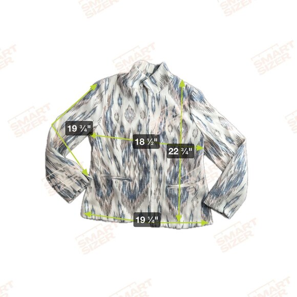 2/$18 SALE! Chicos Blazer Womens Jacket‎ M Southwestern Geometric Cowgirl Ikat - Picture 2 of 9